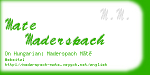 mate maderspach business card